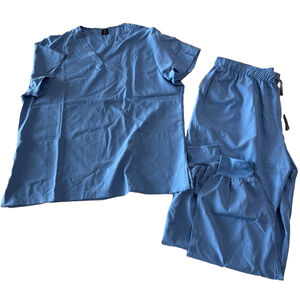 Women's Blue Two Piece Scrub Set Size XL #260646